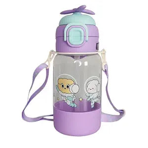 Compass Box 680ml Kids Sipper Water Bottle | Colourful Cartoon Design | BPA-Free | Flip-Top Lid & Carry Strap | Safe Straw for Toddlers | Idea for School,...