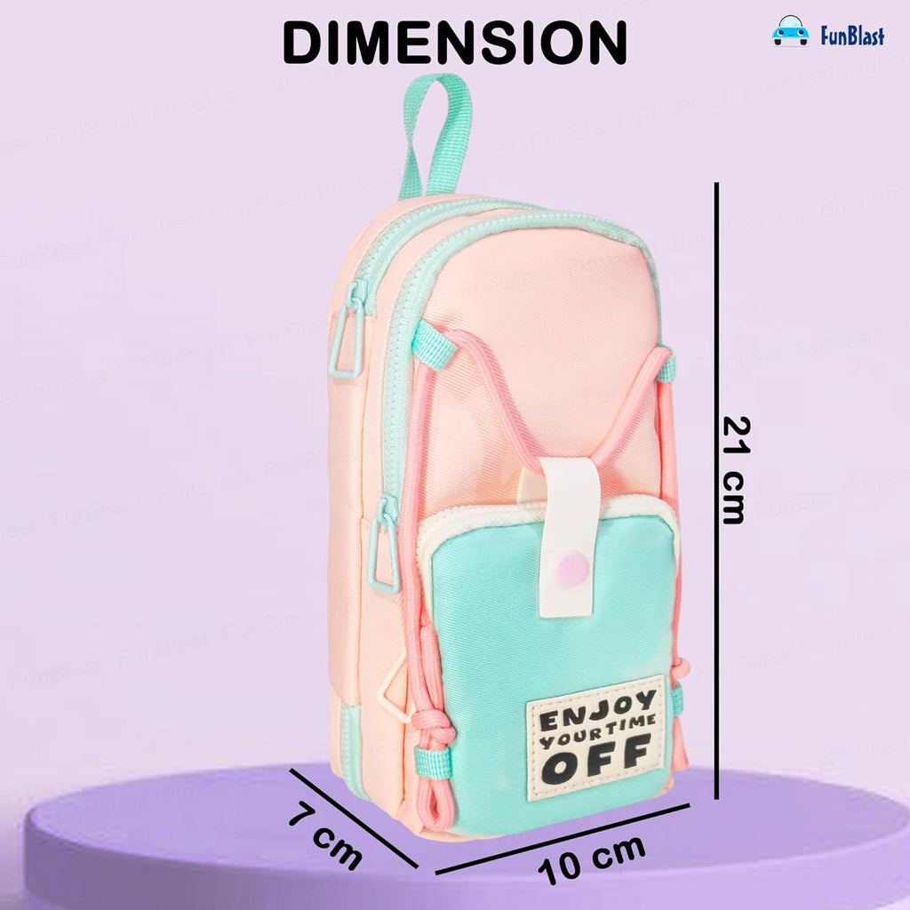 Hanging Pencil Pouch – 3-Layer Multipurpose Zipper Stationery Organizer Bag, Portable Roll-Up Pencil Case with Hook for Kids & Students