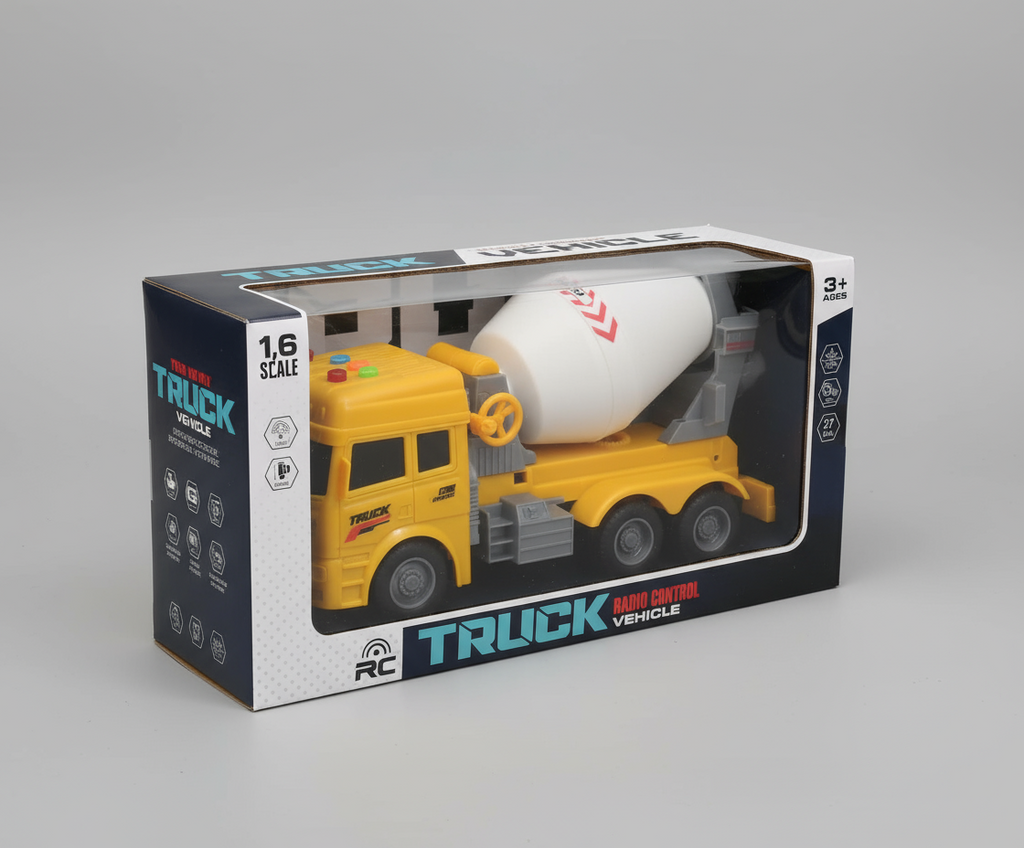 Remote Control Cement Mixer Truck for Kids-Remote Control Vehical with Spinning Drum,Light & Sounds| Age 3+