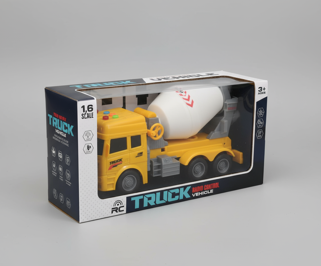 Remote Control Cement Mixer Truck for Kids-Remote Control Vehical with Spinning Drum,Light & Sounds| Age 3+