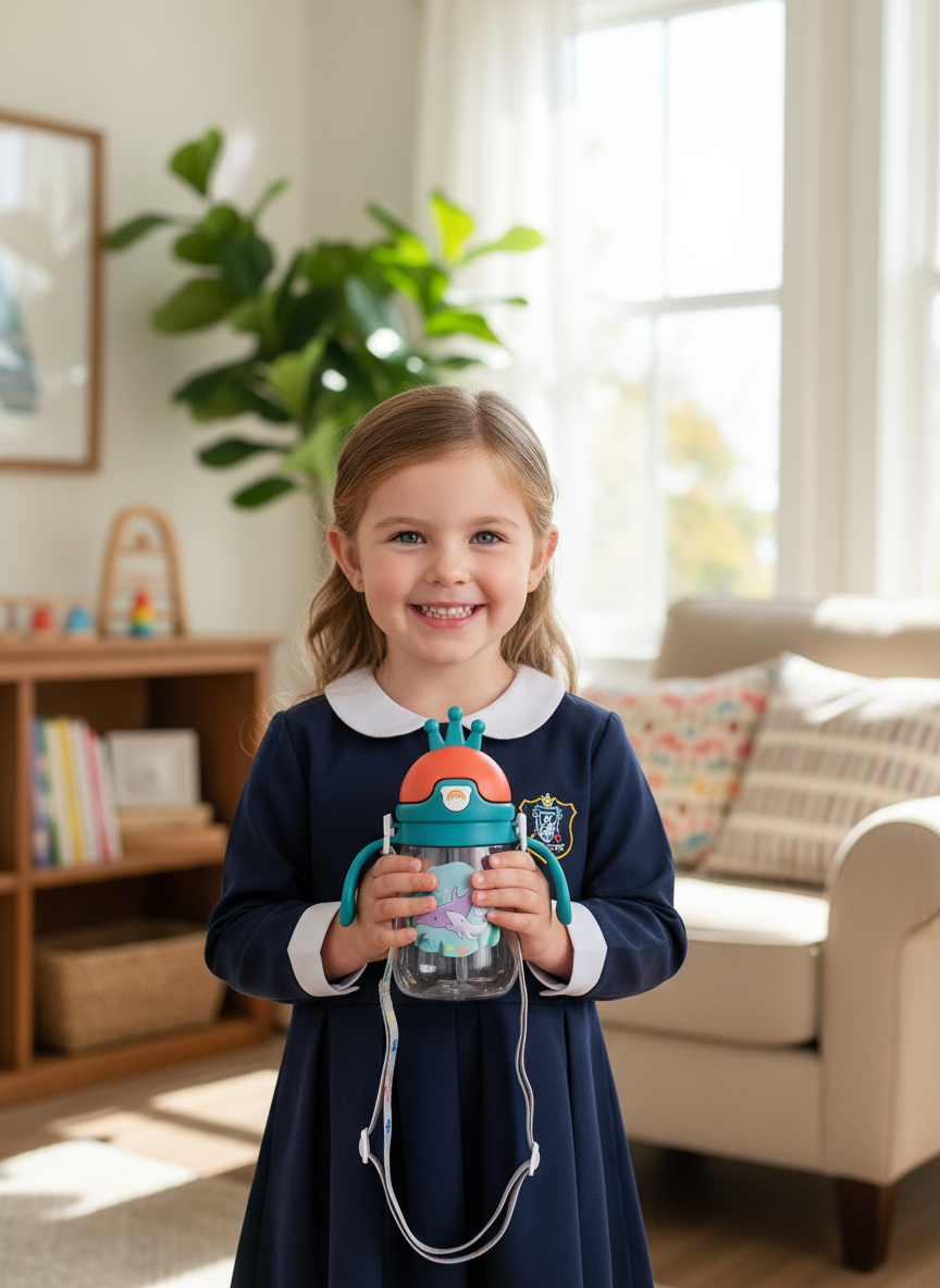 Compass Box Premium Sipper Cup with Handles | BPA Free & Leak Proof | Sipper with Soft Silicone Straw