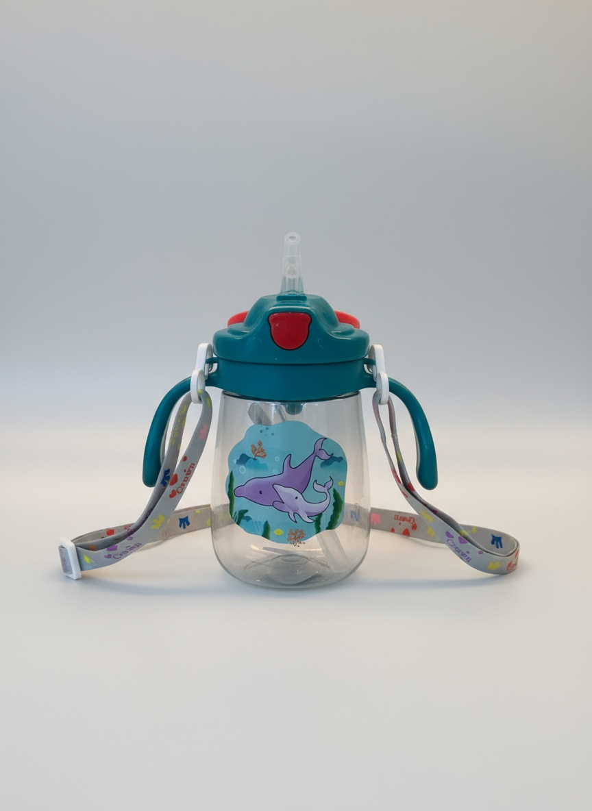 Compass Box Premium Sipper Cup with Handles | BPA Free & Leak Proof | Sipper with Soft Silicone Straw