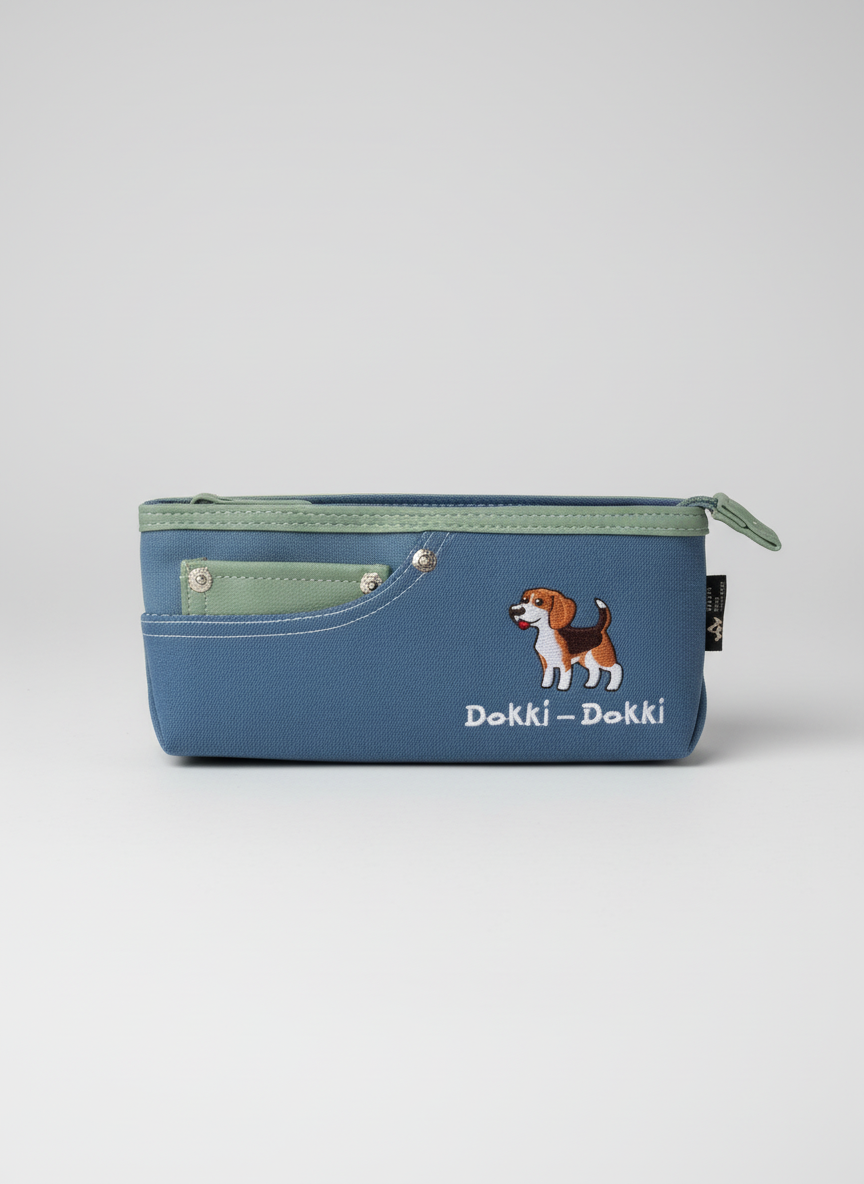 Aeshtetic Cartoon Theme Jeans Pants Types Vanity Large Capacity Pencil Pouch with Zipper Stationary Organizer for Boys Girls