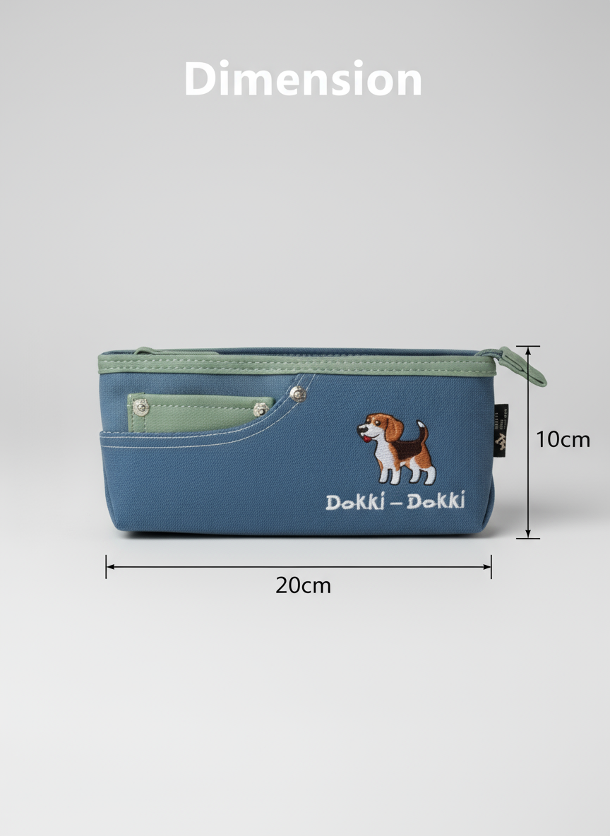 Aeshtetic Cartoon Theme Jeans Pants Types Vanity Large Capacity Pencil Pouch with Zipper Stationary Organizer for Boys Girls