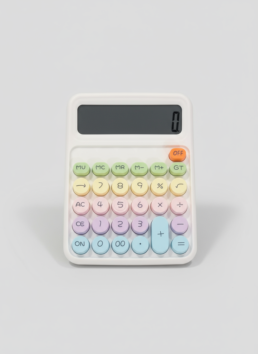 Pastel Calculator for Students & Girls | Cute Pink Desktop Calculator with Large Display & Colorful Buttons | Ideal for School, Office & Home Desk