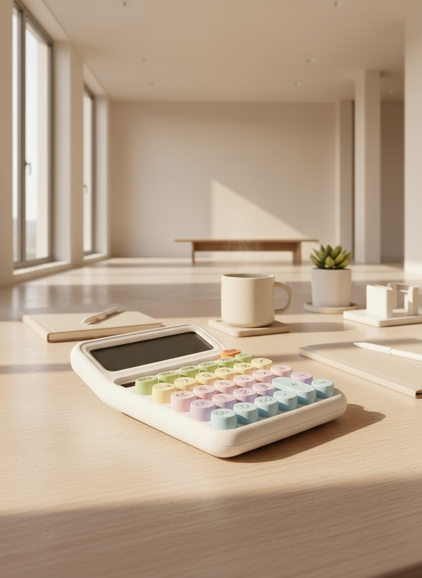 Pastel Calculator for Students & Girls | Cute Pink Desktop Calculator with Large Display & Colorful Buttons | Ideal for School, Office & Home Desk