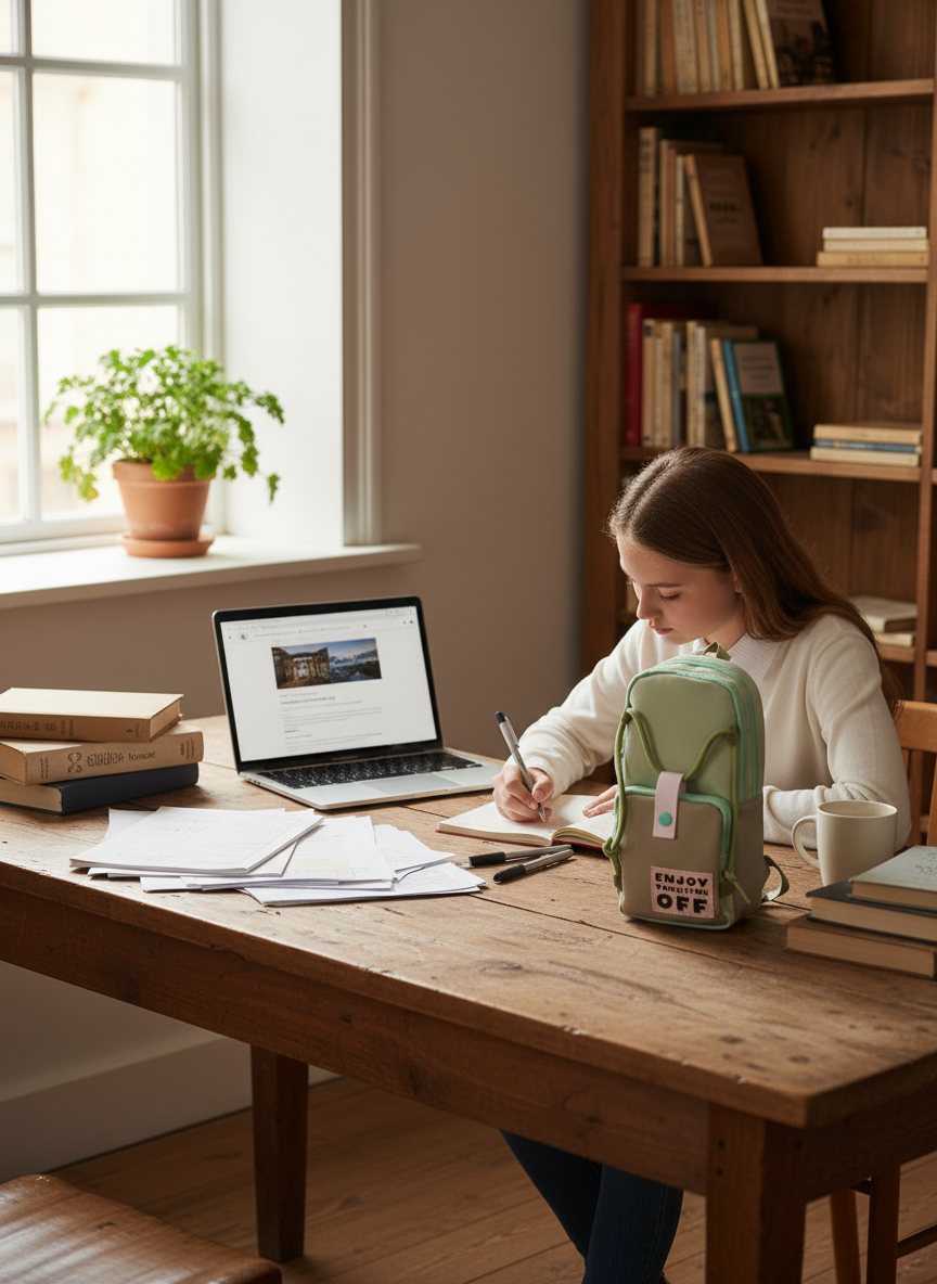 Hanging Pencil Pouch – 3-Layer Multipurpose Zipper Stationery Organizer Bag, Portable Roll-Up Pencil Case with Hook for Kids & Students