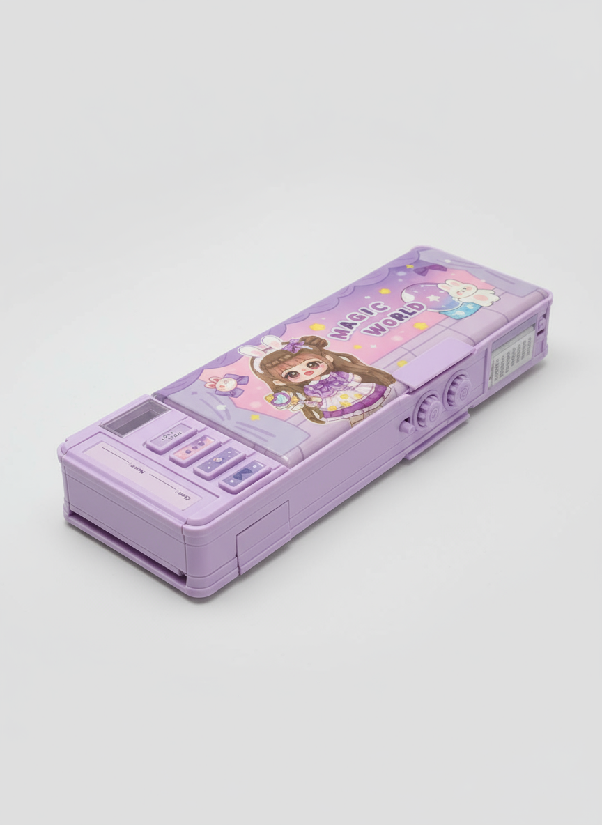 Multifunctional Pencil Box for Kids Magic Password Lock Compass Boxes for Boys, Magnetic Compass Box for Boys, Kids Pencil Boxes for Boy & Girls Princess Theme Return Gifts for Kid