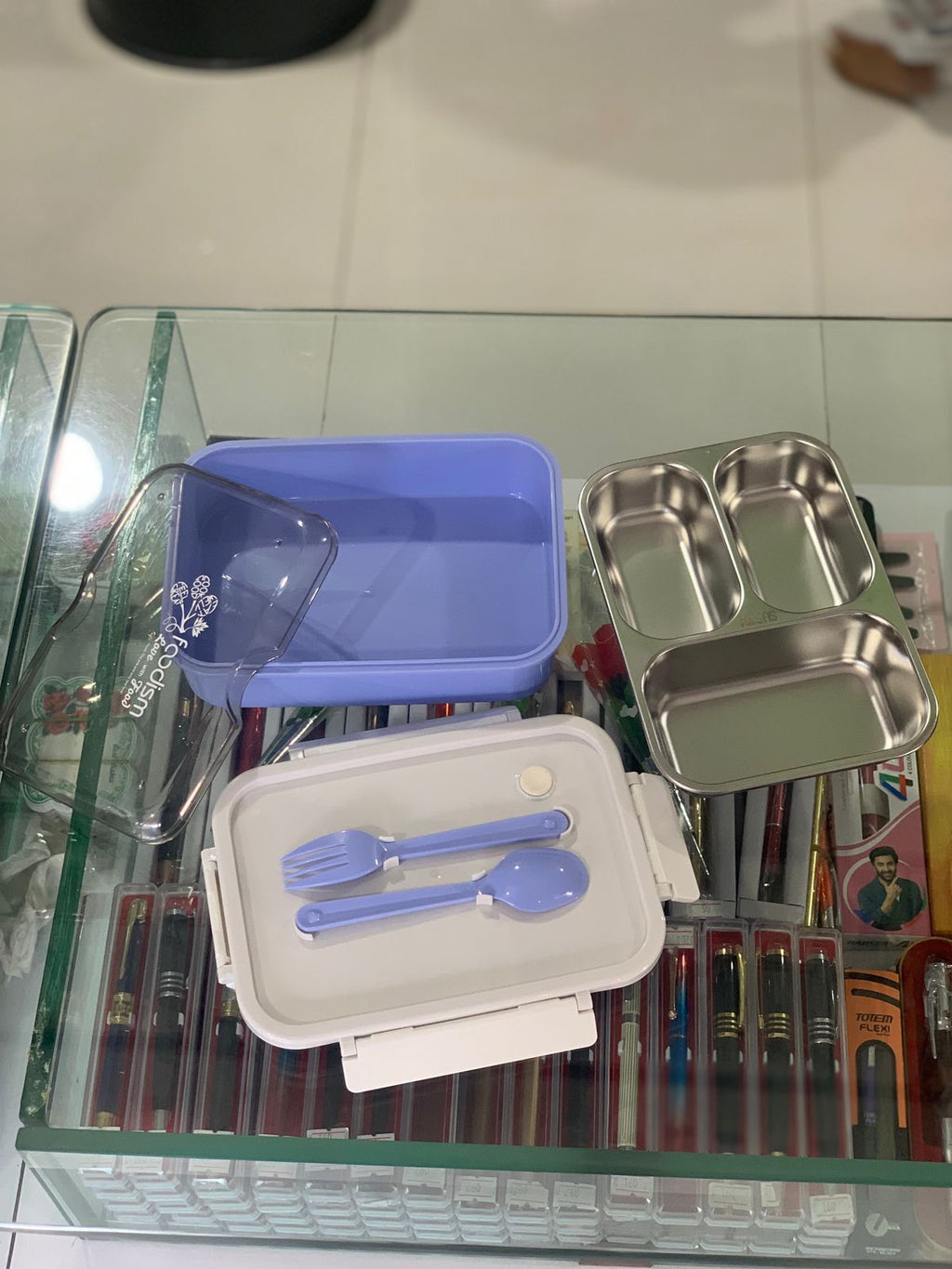 3 Compartment Air Tight Stainless Steel Lunch Box with Spoon & Folk 3 Containers Lunch Box (750 ml, Thermoware)