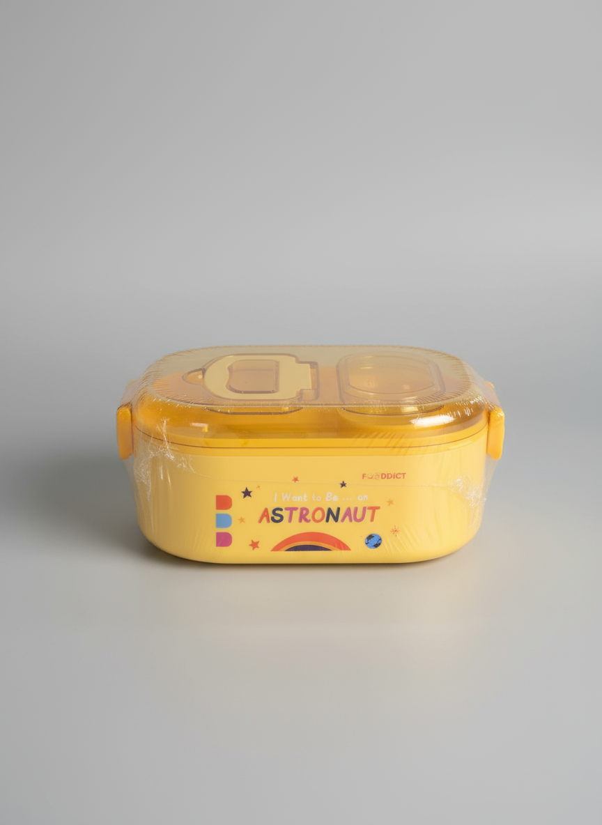 Stainless Steel Lunch Box for Kids, Tiffin Box, Single Compartment Lunch Box with Fork, Lunch Box for Office Women and Men, Executive - 700 ML 1 Compartment Lunch Box