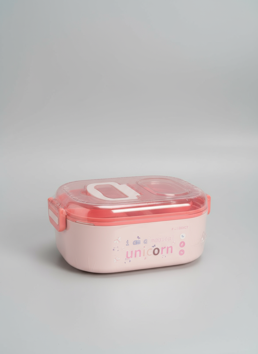 Stainless Steel Lunch Box for Kids, Tiffin Box, Single Compartment Lunch Box with Fork, Lunch Box for Office Women and Men, Executive - 700 ML 1 Compartment Lunch Box