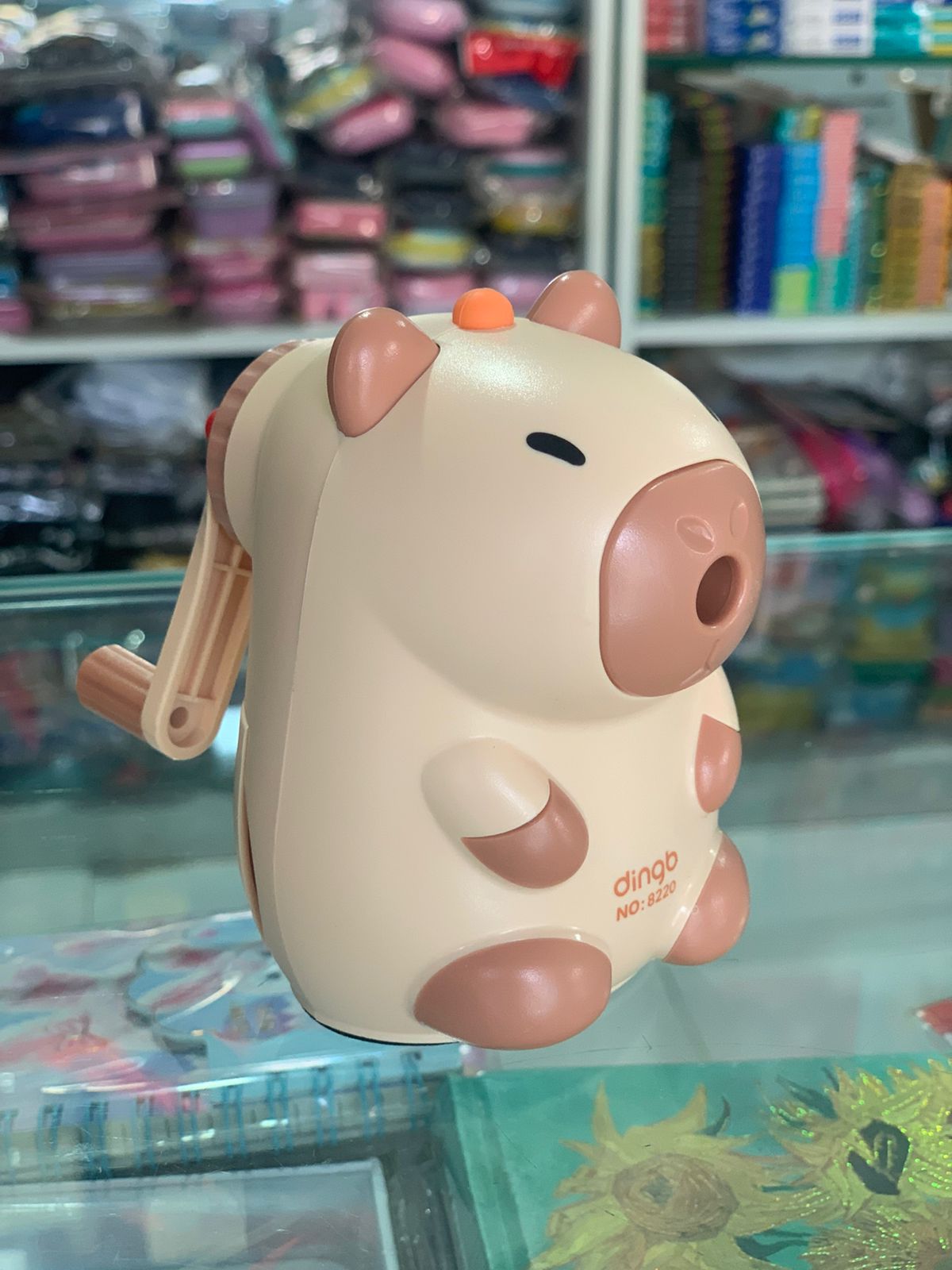 Pencil Sharpener, Cartoon Animal Manual Adjustable Pencil Sharpener with Crank and Container for Children's Office School Classroom Stationery Gift for Kids (Capybara Sharpener)