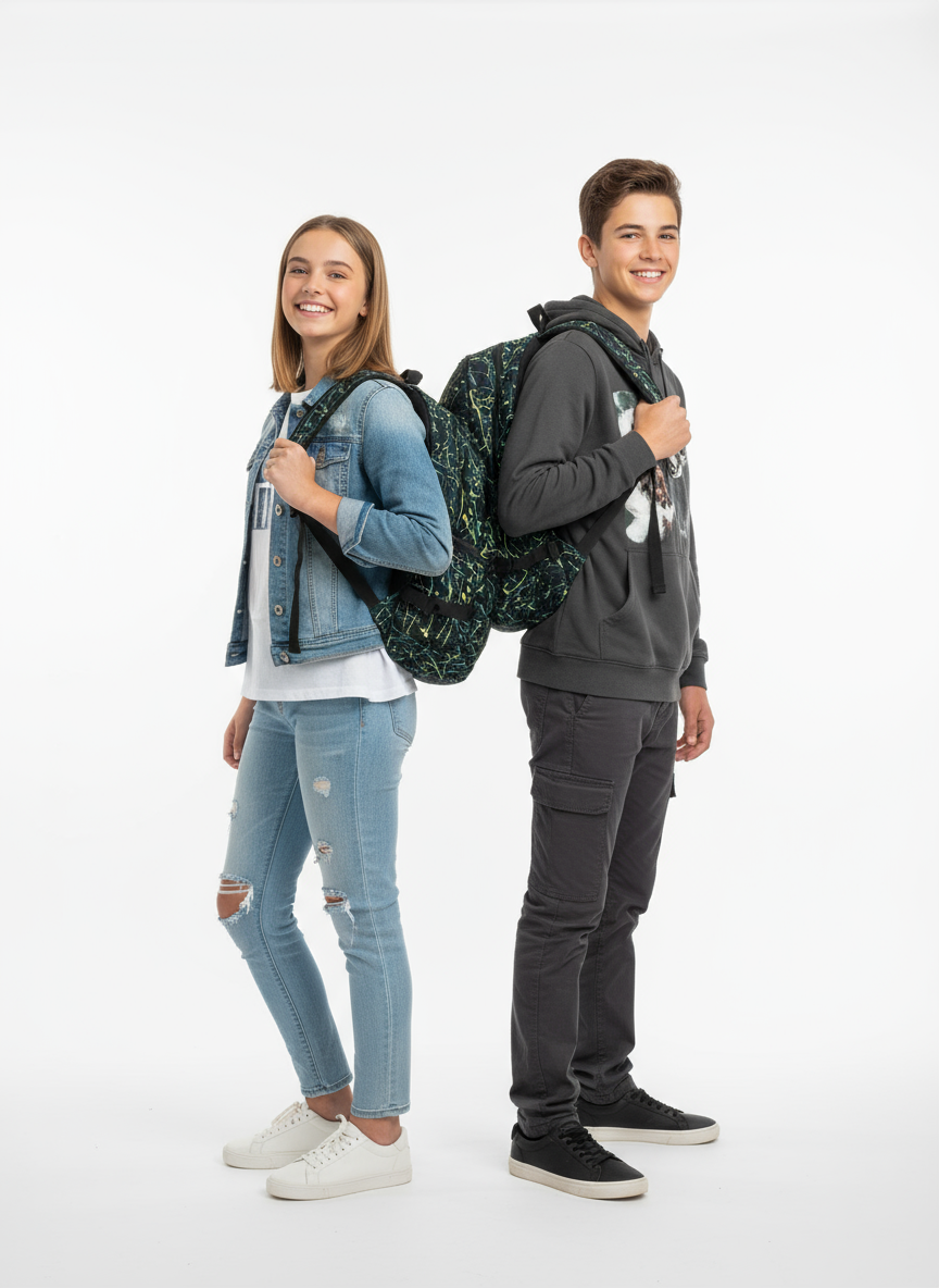 School Backpack – Spacious & Durable Bag for Students, Lightweight & Comfortable with Multiple Compartments for Books & Essentials (46 x 29 x 16 cm)