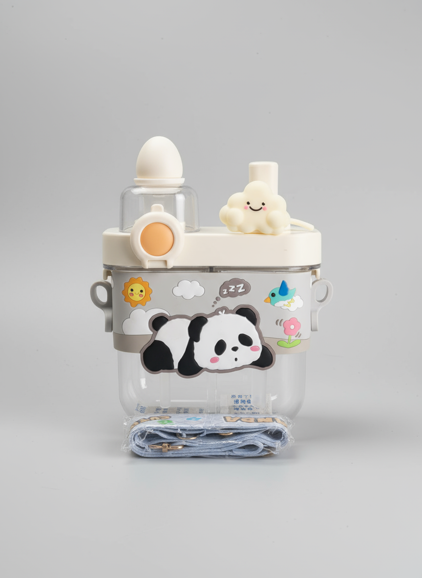 Unicorn Water Bottle for Kids – 580 ML Cute Leak-Proof Dual Compartment Straw Bottle with Strap, BPA-Free Sipper Bottle, Portable School Water Bottle for Girls (Unicorn)