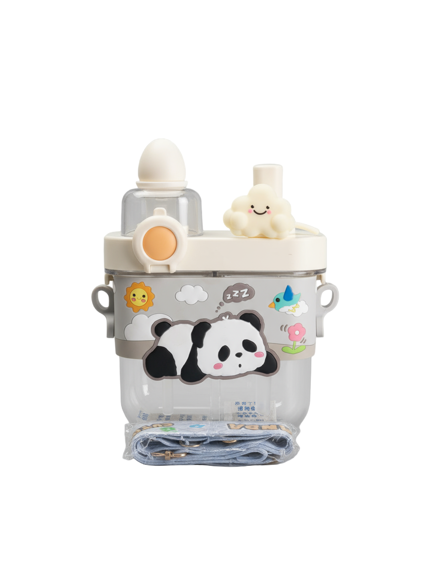 Unicorn Water Bottle for Kids – 580 ML Cute Leak-Proof Dual Compartment Straw Bottle with Strap, BPA-Free Sipper Bottle, Portable School Water Bottle for Girls (Unicorn)