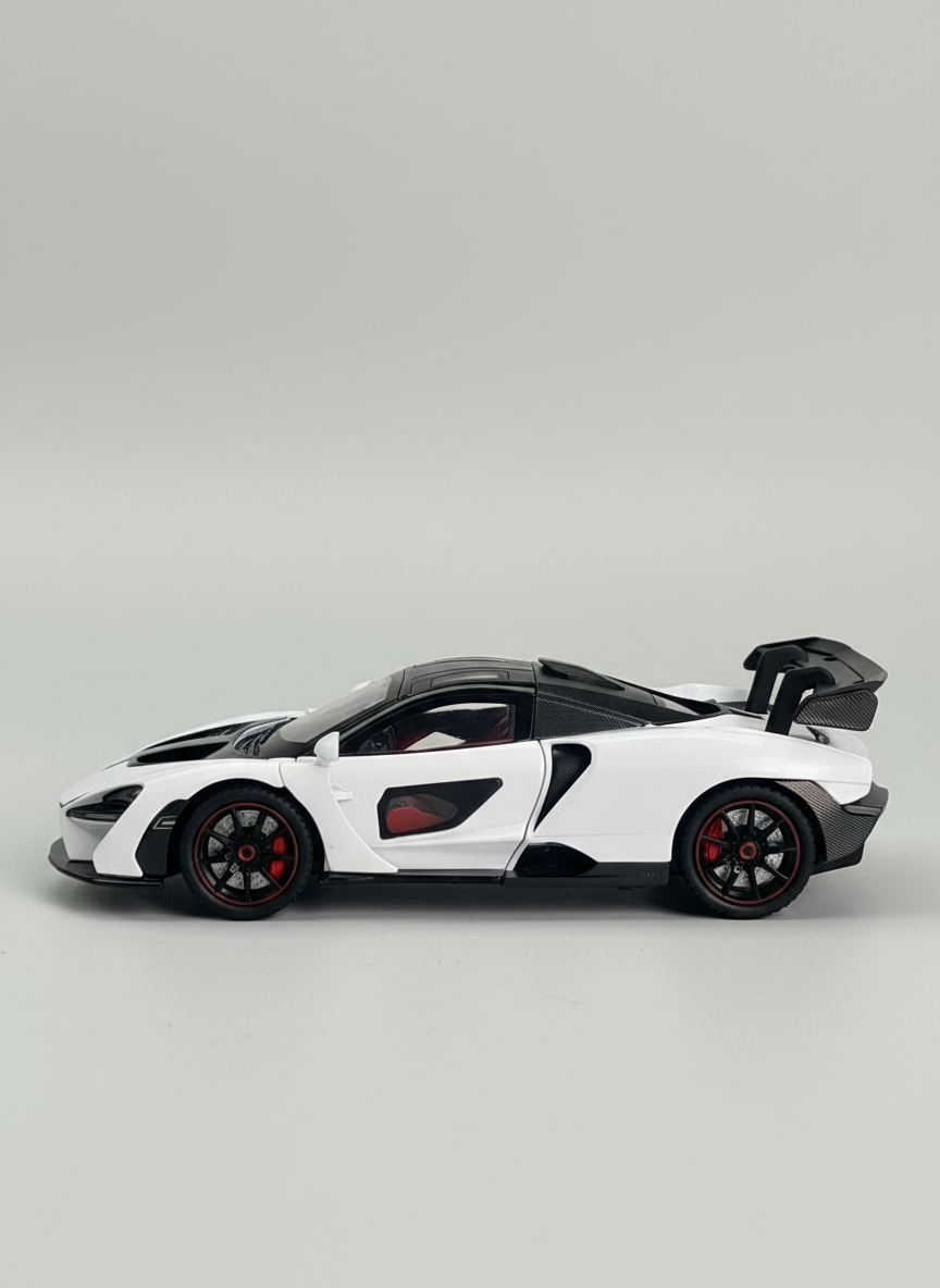 1:24 Scale Lamborgini LP750 Toy Car for Kids Die Cast Metal Cars Diecast Toy Car with Light Sound Pull Back Openable Door, White