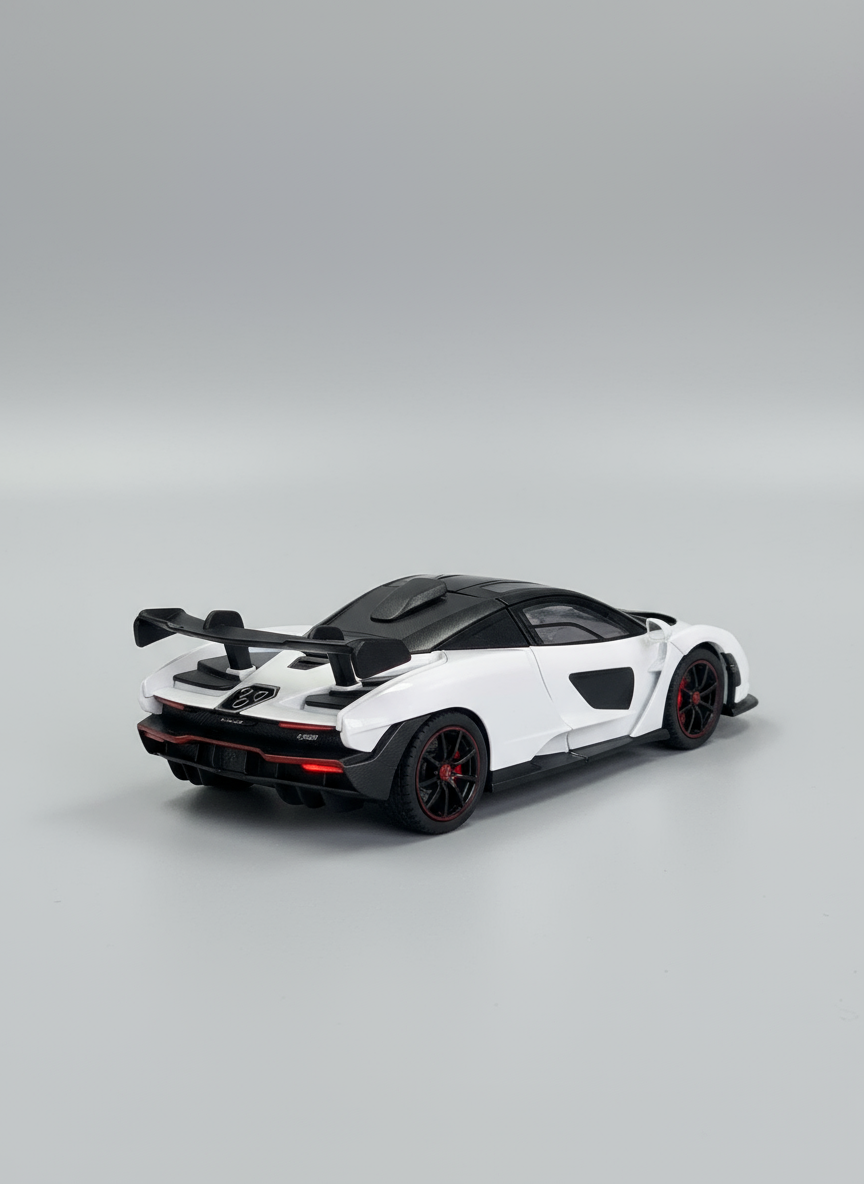 1:24 Scale Lamborgini LP750 Toy Car for Kids Die Cast Metal Cars Diecast Toy Car with Light Sound Pull Back Openable Door, White