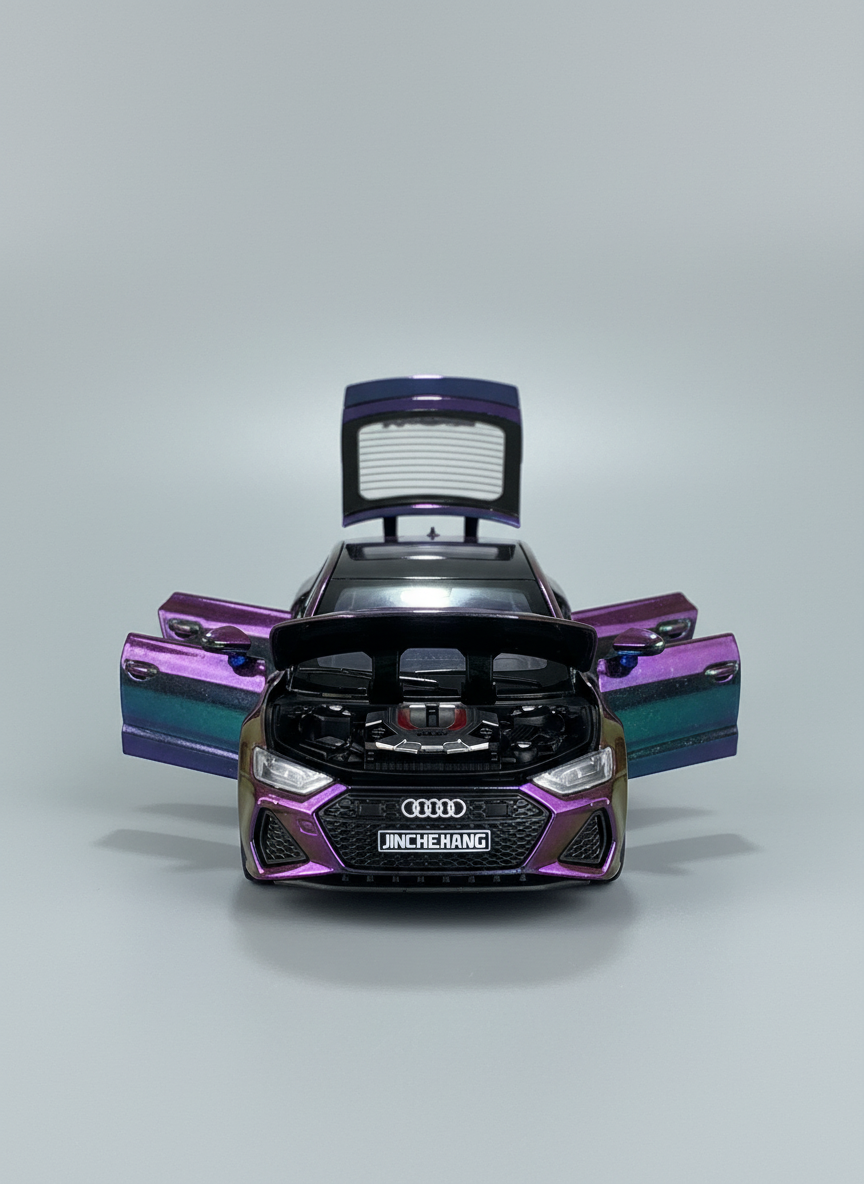 1:32 Audii RS7 Sports Diecast Metal Pull Back Car with 6 Openable Doors with Sound and Lights Toy Decoration Car Best Gift Toys for Kids