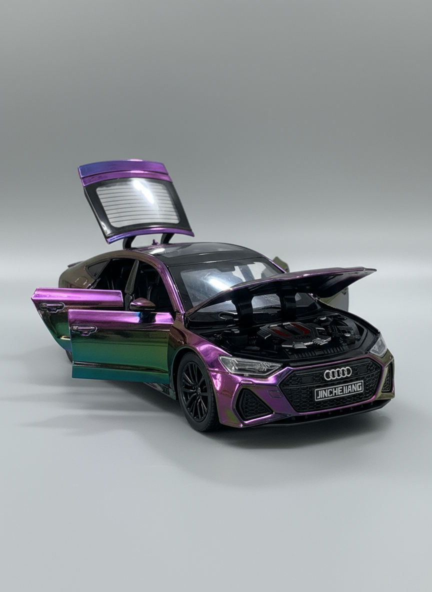 1:32 Audii RS7 Sports Diecast Metal Pull Back Car with 6 Openable Doors with Sound and Lights Toy Decoration Car Best Gift Toys for Kids