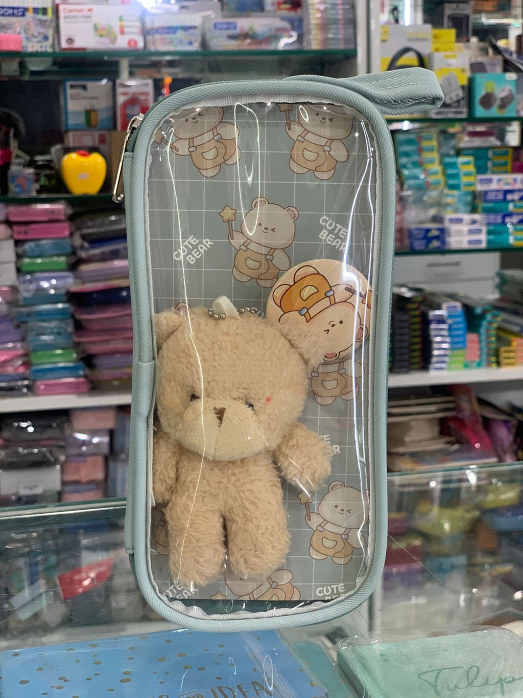 Cute Bear Transparent Pencil Pouch