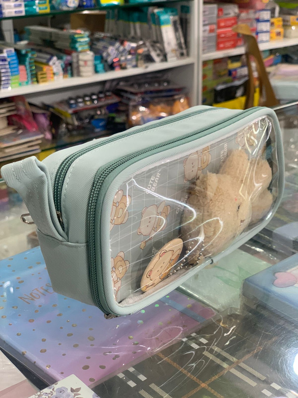 Cute Bear Transparent Pencil Pouch