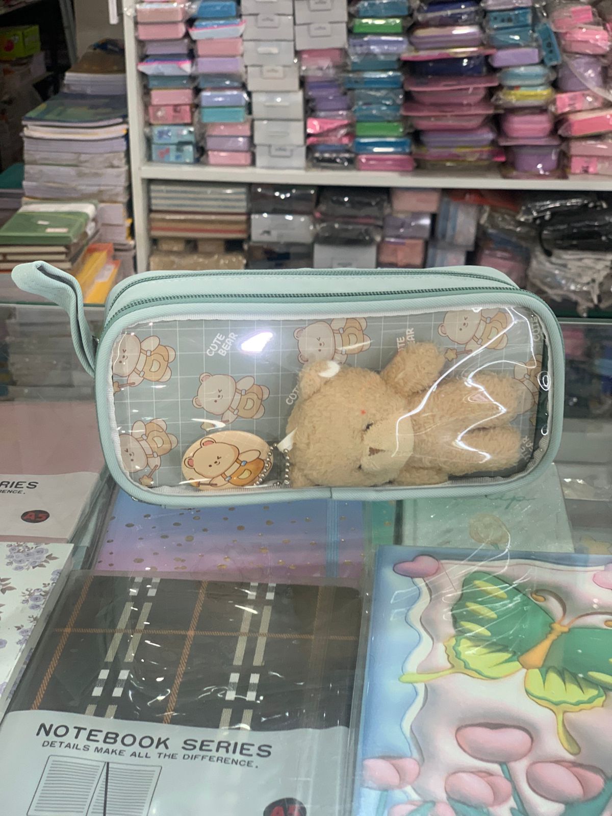 Cute Bear Transparent Pencil Pouch