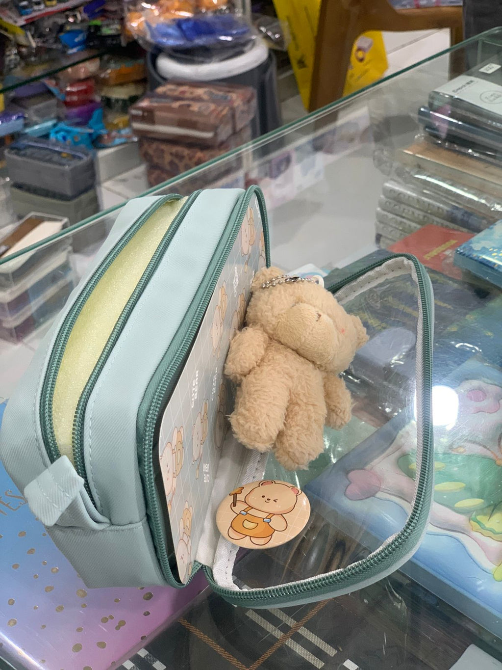 Cute Bear Transparent Pencil Pouch