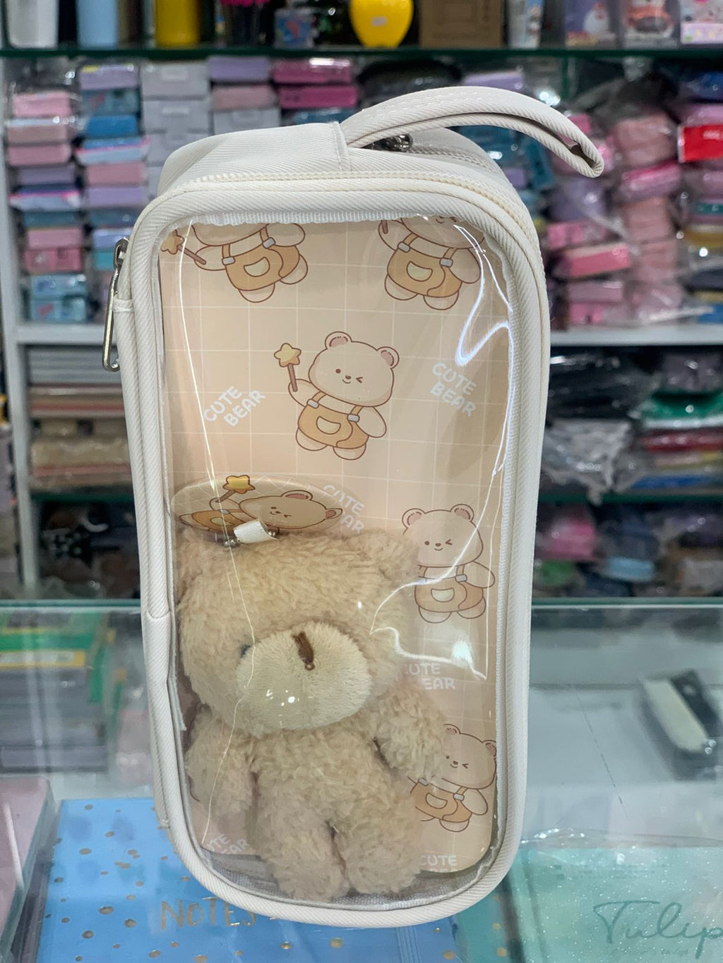 Cute Bear Transparent Pencil Pouch