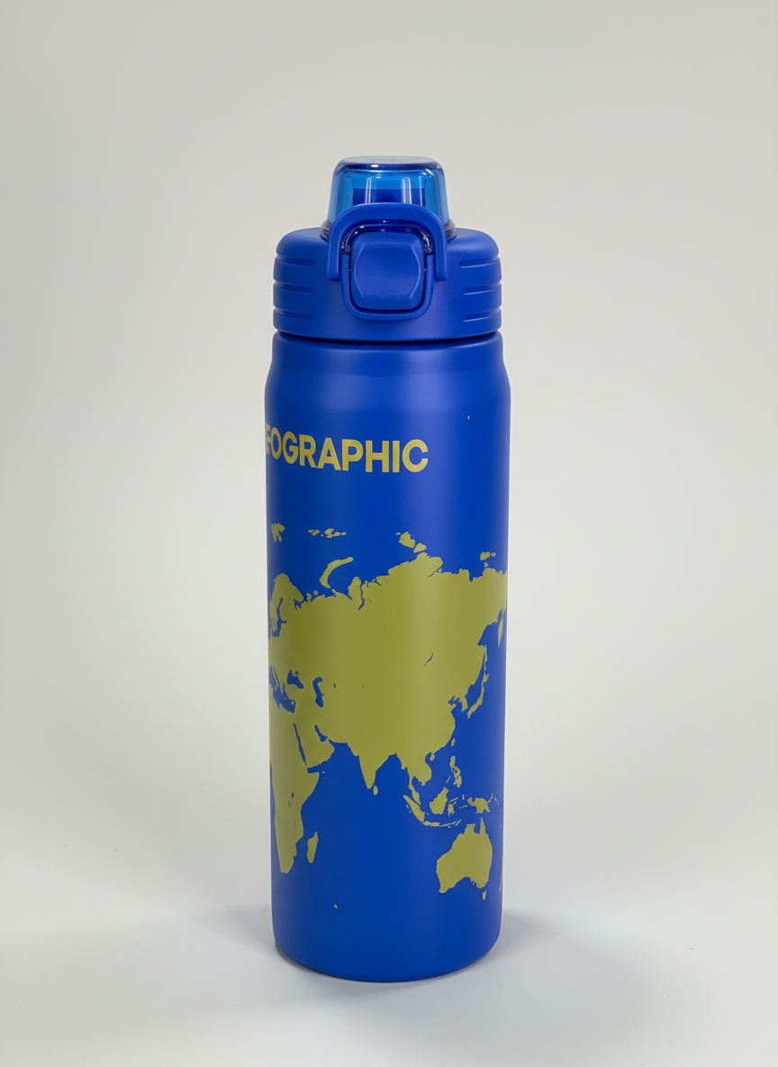 🌍   World Map Stainless Steel Insulated Bottle – 750 ml