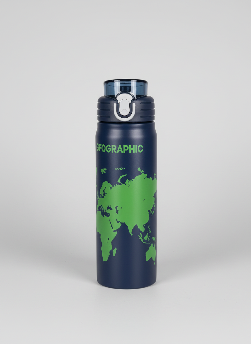 🌍   World Map Stainless Steel Insulated Bottle – 750 ml