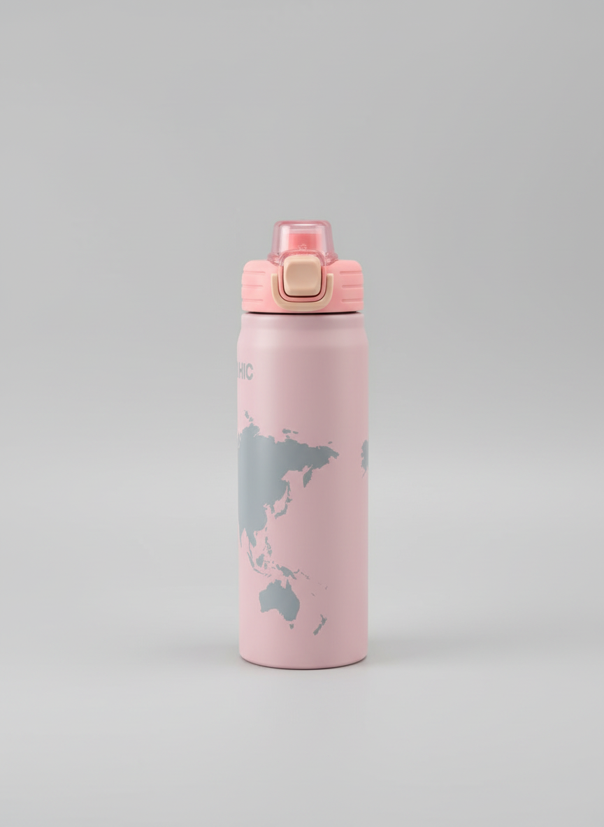 🌍   World Map Stainless Steel Insulated Bottle – 750 ml