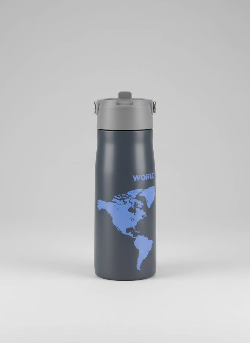 World Infographic Stainless Water Bottle – 750ml
