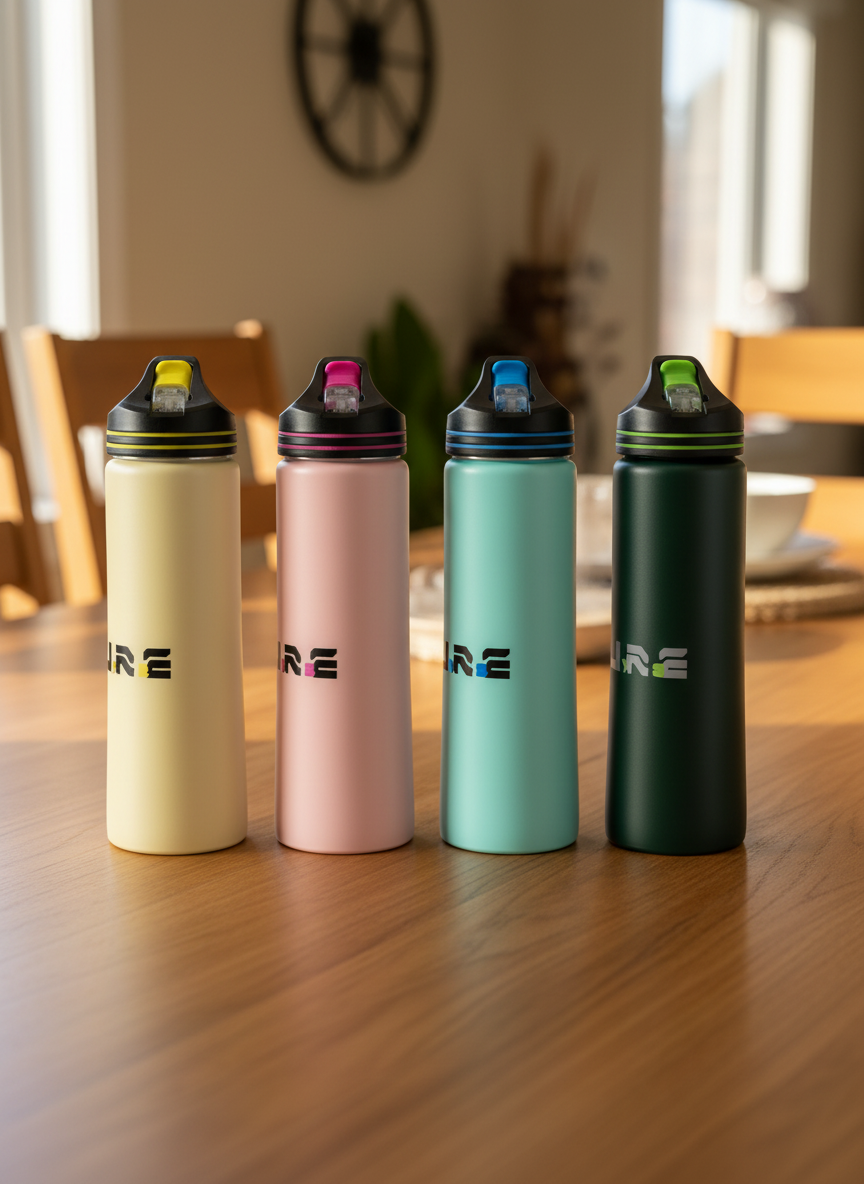 ✨   Double-Wall Insulated Steel Water Bottle – 750 ml | Leak-Proof Straw Lid