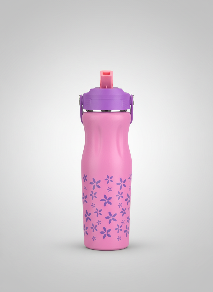 🌸 Floral Insulated Straw Bottle – Stay Hydrated in Style