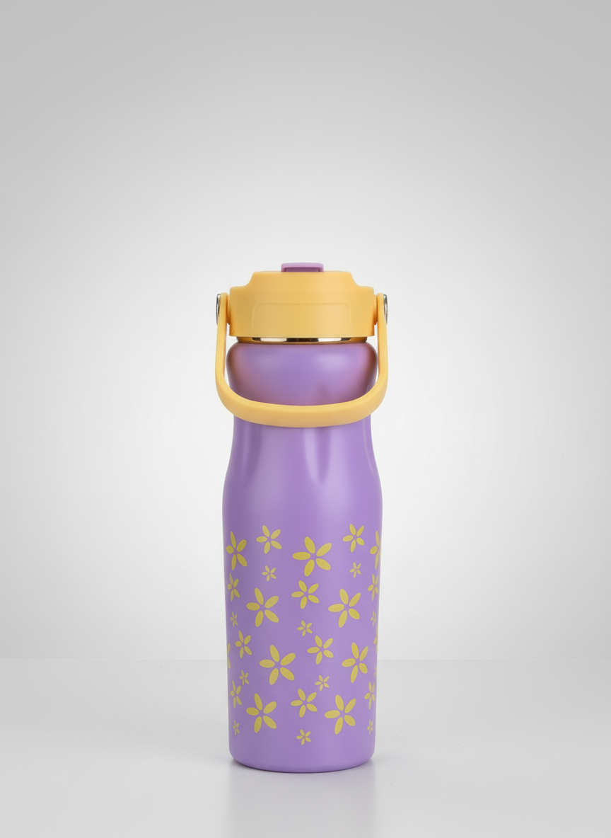 🌸 Floral Insulated Straw Bottle – Stay Hydrated in Style