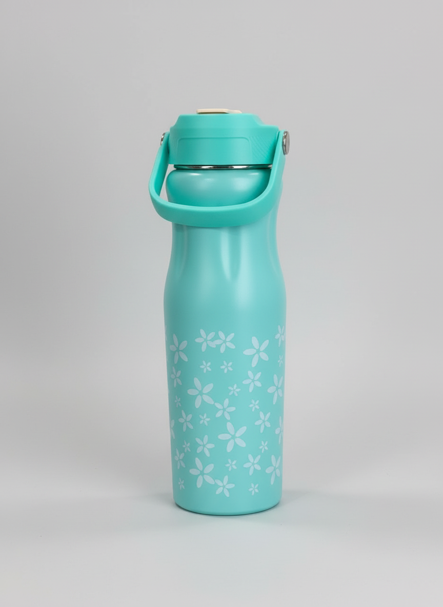 🌸 Floral Insulated Straw Bottle – Stay Hydrated in Style