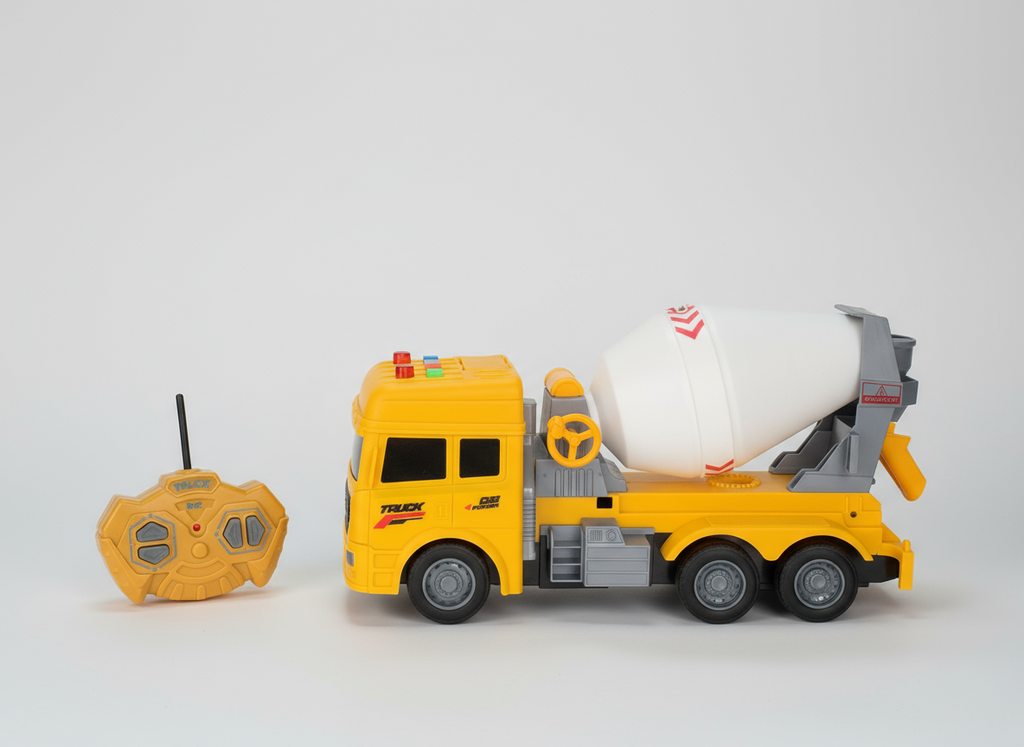 Remote Control Cement Mixer Truck for Kids-Remote Control Vehical with Spinning Drum,Light & Sounds| Age 3+