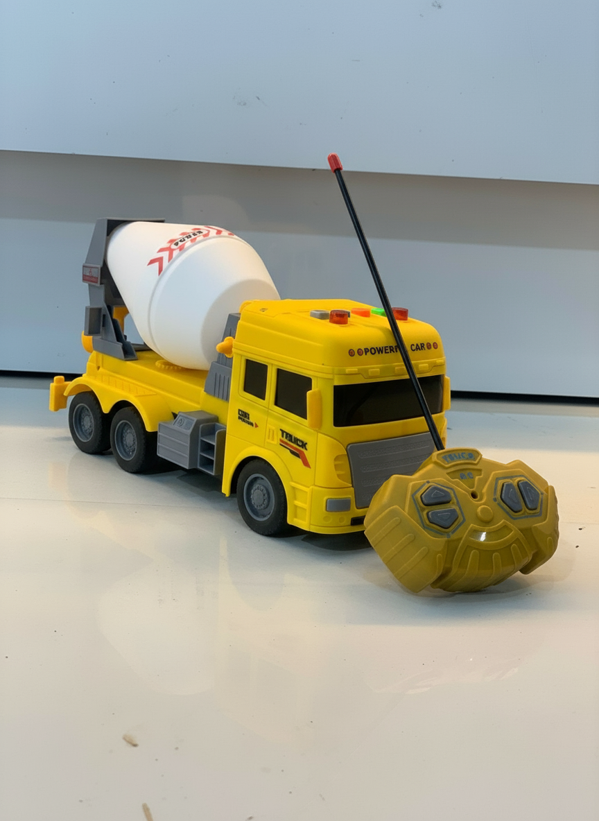 Remote Control Cement Mixer Truck for Kids-Remote Control Vehical with Spinning Drum,Light & Sounds| Age 3+