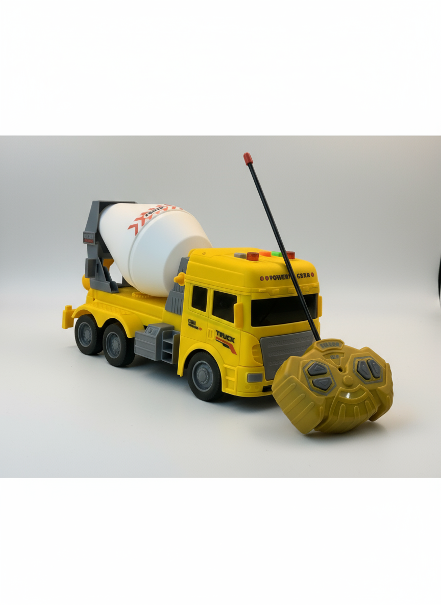 Remote Control Cement Mixer Truck for Kids-Remote Control Vehical with Spinning Drum,Light & Sounds| Age 3+