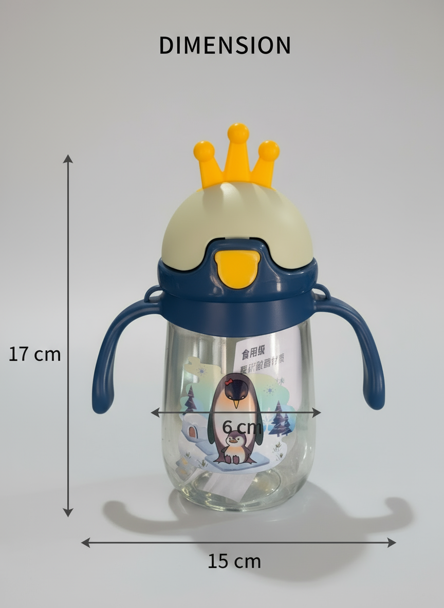 Compass Box Premium Sipper Cup with Handles | BPA Free & Leak Proof | Sipper with Soft Silicone Straw