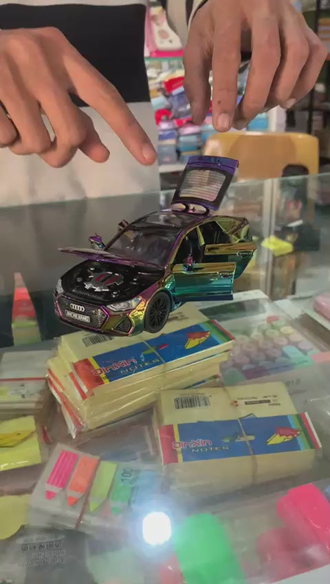 1:32 Audii RS7 Sports Diecast Metal Pull Back Car with 6 Openable Doors with Sound and Lights Toy Decoration Car Best Gift Toys for Kids